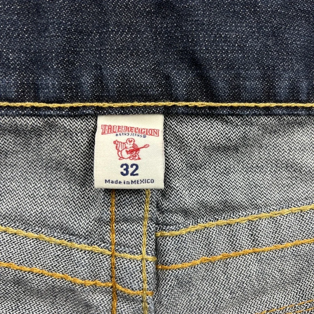 True Religion Jeans Mens 32x34 Dark Blue Section Skinny Stretch Denim World Tour